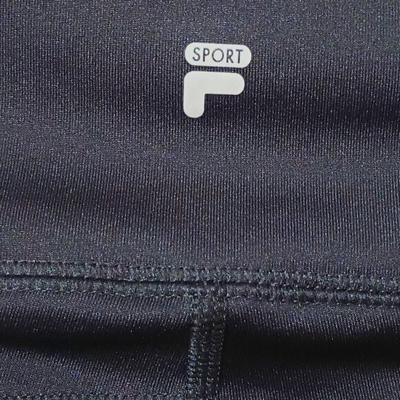 EUC~ FILA Sport Wide Waistband Colorblock Leggings~Black w/ Pink & Teal (Sz: XL) - Picture 5 of 5